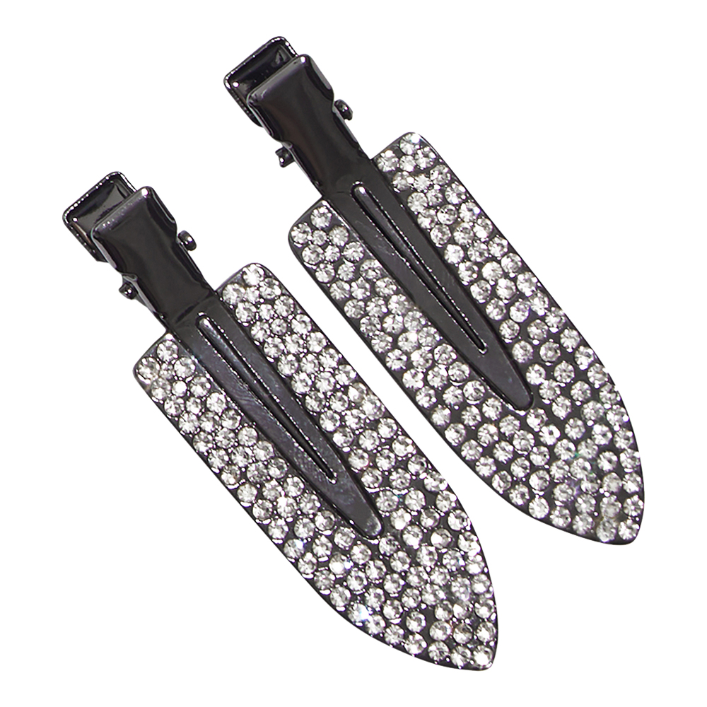 Metal Rhinestone Creaseless Clips 2Pc Set