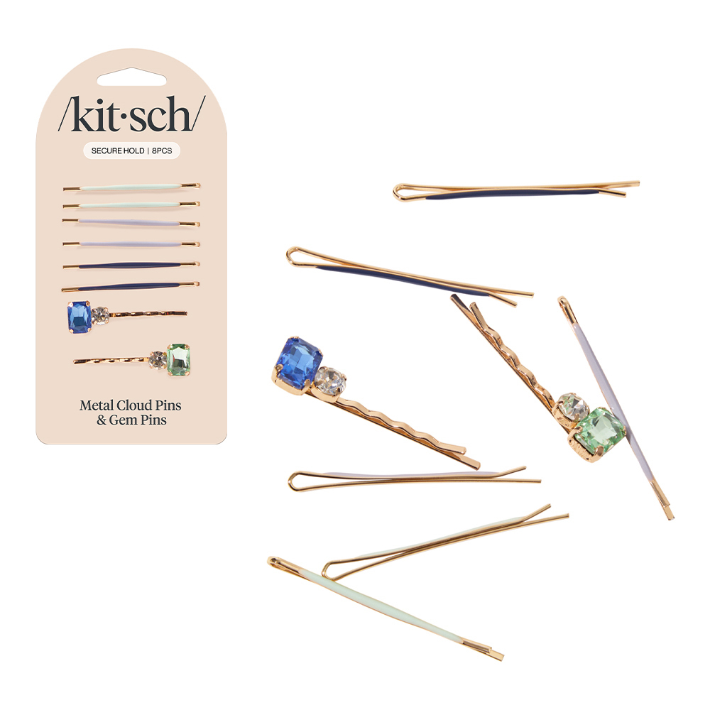 Garden Bouquet Cloud & Gem Bobby Pins 8Pc Set