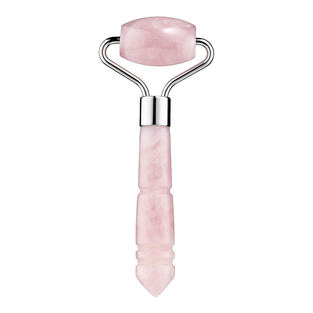 De-Puffing Rose Quartz Facial Roller mini