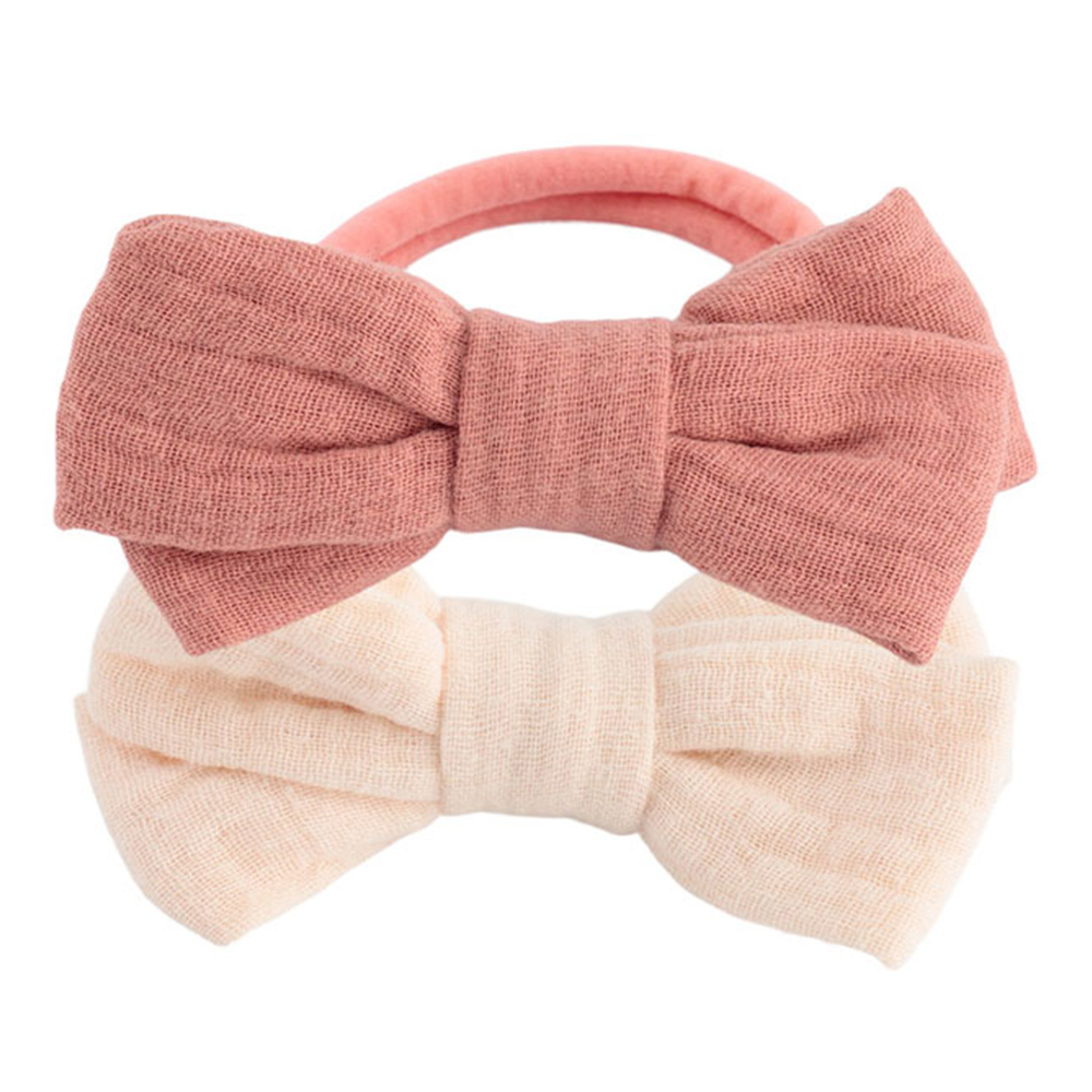 2 Cotton Gauze Elastic Bows