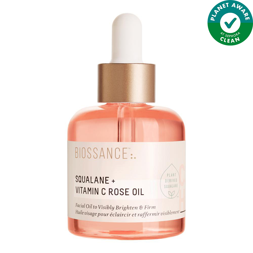 Squalane + Vitamin C Rose Oil in Pink Bottle