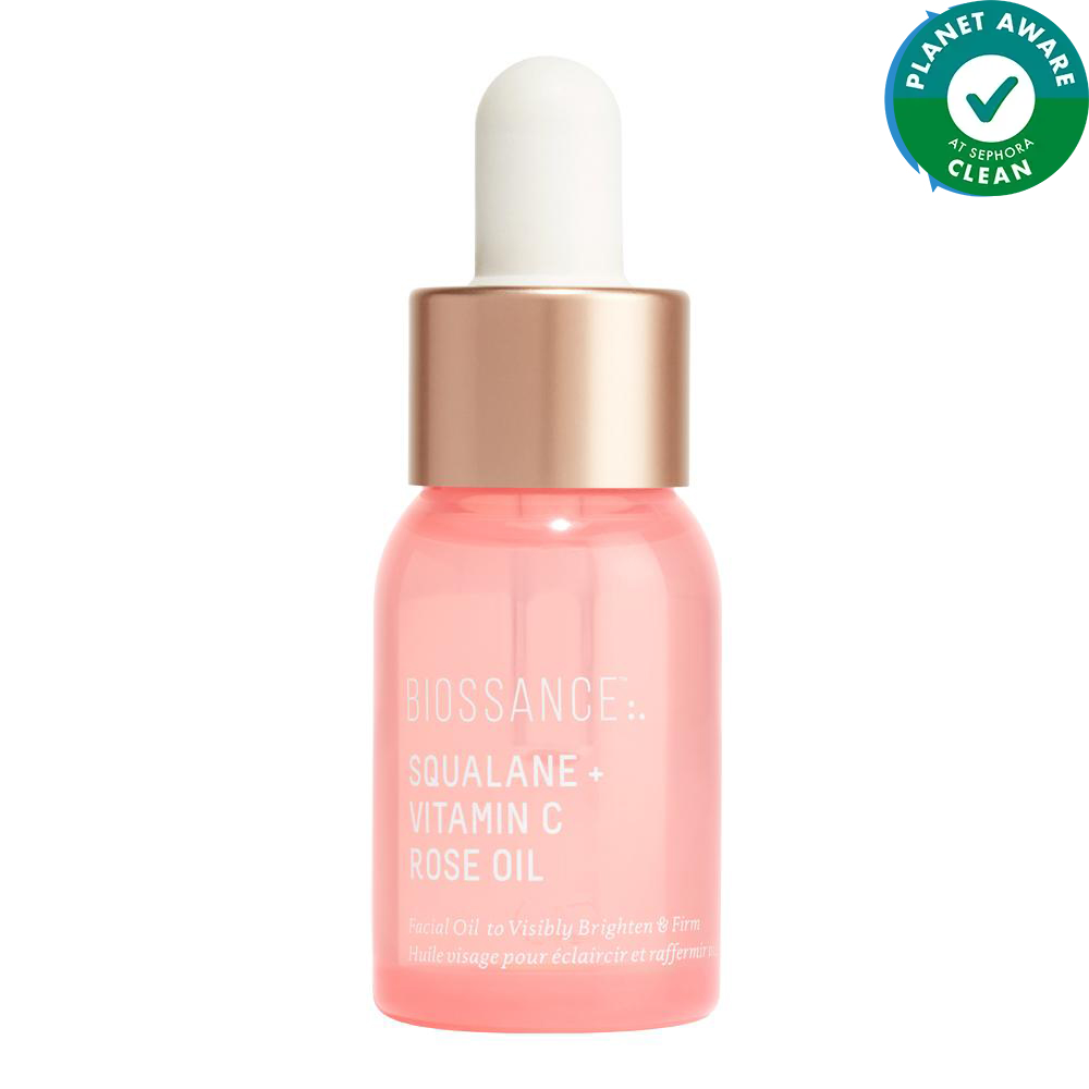 Squalane + Vitamin C Rose Oil in Pink Bottle