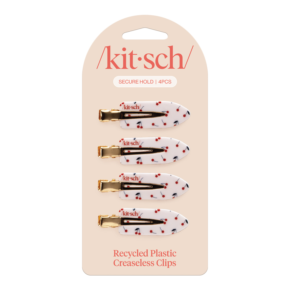 Cherry Print Creaseless Clips 4Pc Set