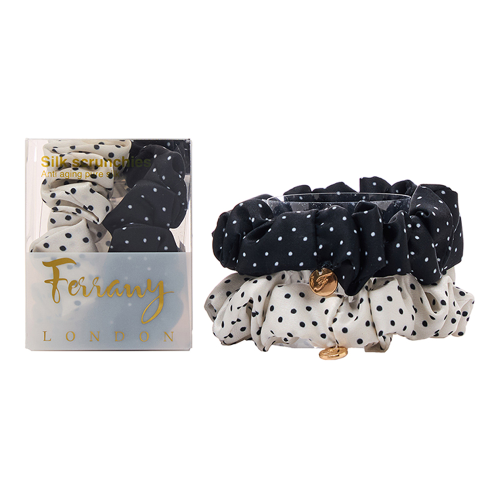 Pokadot Mid Silk Scrunchies