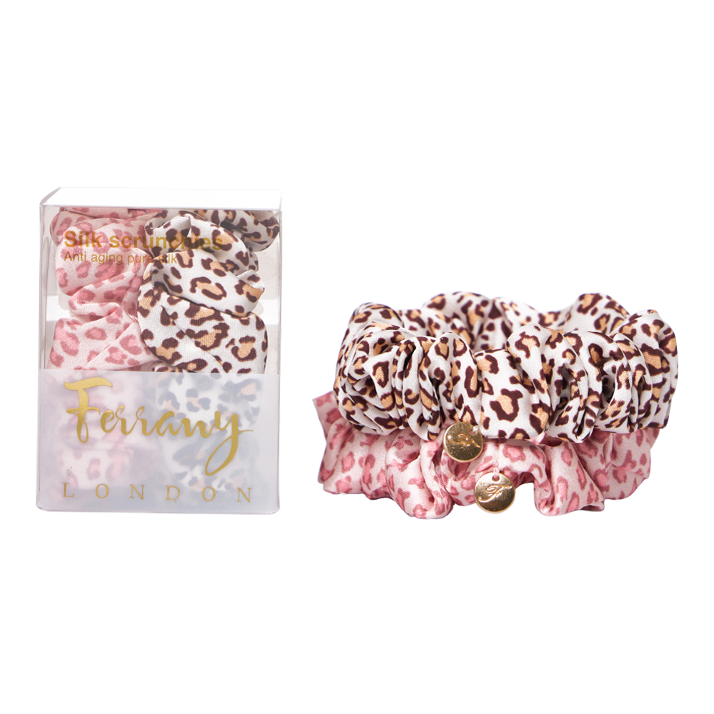 Leopard Mid Silk Scrunchies