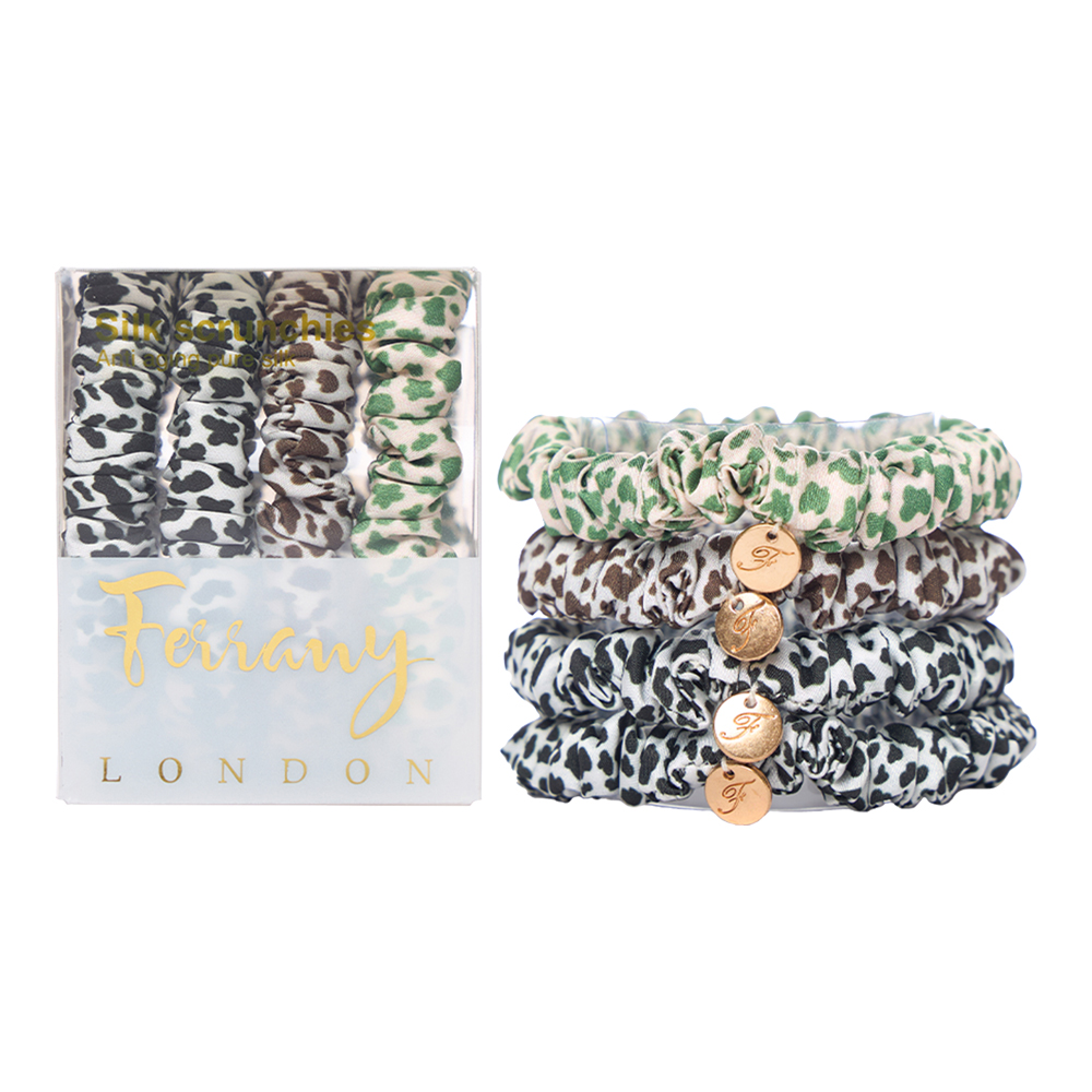 MooMoo Silk Scrunchies 4 Pcs Set