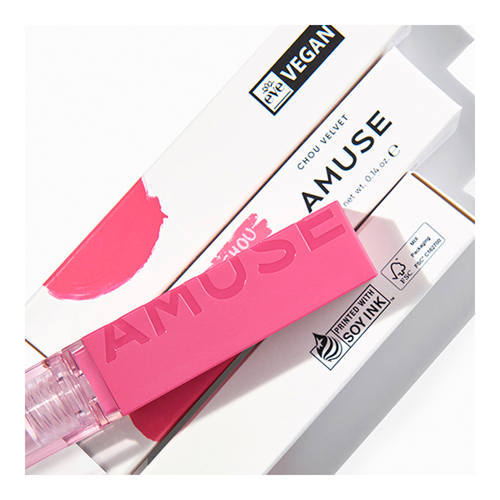 Amuse Chou Velvet Lip Tint – Koreanischer Matt Lippenstift, Vegan, Samtig, Langanhaltend (07 FALLING BLOSSOMS)