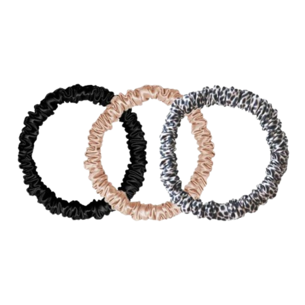 Pure Silk Skinny Scrunchies - Fierce Trio